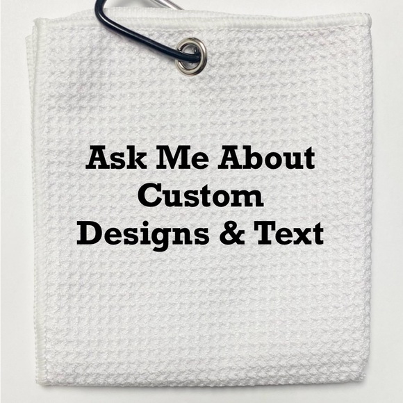 Michigan State Spartans Golf Towel, 12 x 20, with carabiner, White - Picture 4 of 4